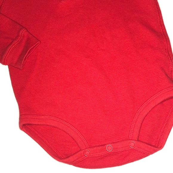 OshKosh Red Long Sleeve Onesie 18mo - Picture 3 of 5